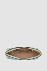 Internal product shot of the Oroton Inez Slim Crossbody in Duck Egg and Shiny soft saffiano leather for Women . IP:17