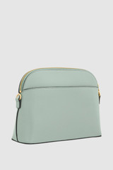 Back product shot of the Oroton Inez Slim Crossbody in Duck Egg and Shiny soft saffiano leather for Women . IP:25