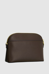 Back product shot of the Oroton Inez Slim Crossbody in Coffee Bean and Shiny soft saffiano leather for Women . IP:25