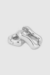 Detail product shot of the Oroton Livia Huggie in Silver and  for Women