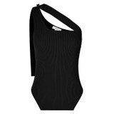 Front product shot of the Oroton Rib Knit Tank in Black and  for Women