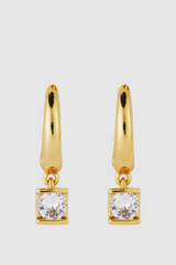 Front product shot of the Oroton Ellie Crystal Charm Huggie in Gold/Crystal and Brass Material for Women . IP:1