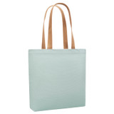 Back product shot of the Accessories Kaia Portrait Tote in Duck Egg/Tan and Recycled canvas for Women