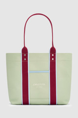 Front product shot of the Oroton Crew Tote in Agave Mix and Canvas material for Women