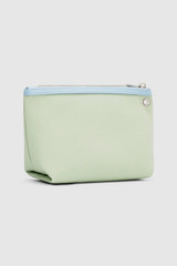 Back product shot of the Oroton Crew Pouch in Agave Mix and Canvas exterior for Women