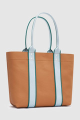 Back product shot of the Oroton Crew Tote in Dark Camel Mix and Canvas material for Women