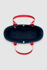 Internal product shot of the Oroton Crew Tote in Prussian Blue Mix and Canvas material for Women