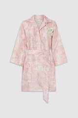 Front product shot of the Oroton Garden Toile Embellished Tunic Dress in Peony and 100% silk for Women . IP:1