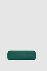 Back product shot of the Oroton Fife Pencil Case in Studio Green and Pebble leather material for Women . IP:25