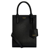 Front product shot of the Accessories Ivy Mini Top Handle Tote in Black and Saffiano leather material for Women