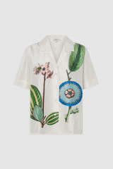Front product shot of the Oroton Grand Floral Camp Shirt in Multi and 100% silk for Women