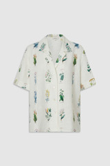 Front product shot of the Oroton Greenhouse Floral Camp Shirt in Mist and 100% Linen for Women . IP:1