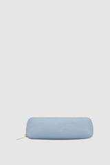 Front product shot of the Oroton Fife Pencil Case in Denim and Pebble leather material for Women . IP:1