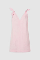 Front product shot of the Oroton Tie Shoulder A-Line Dress in Palest Pink and 100% cotton fabric for Women . IP:1