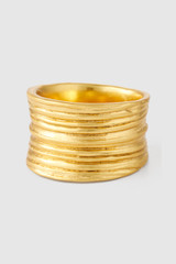 Detail product shot of the Oroton Seagrass Ring in Worn Gold and Premium brass material for Women . IP:22