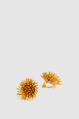 Detail product shot of the Oroton Urchin Earrings in Worn Gold and Premium brass material for Women . IP:21