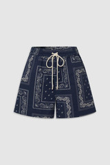 Front product shot of the Oroton Bandana Boxer Short in North Sea and 100% cotton twill for Women