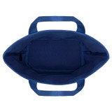 Internal product shot of the Oroton Kaia Mini Shopper Tote in Cobalt Blue Check and Recycled canvas for Women