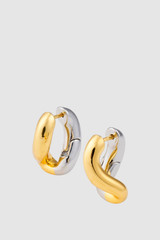Front product shot of the Oroton Nora Huggies in Gold/Silver and 12k gold/rhodium plated brass for Women . IP:1