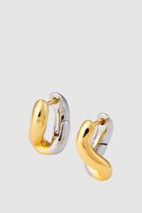 Front product shot of the Oroton Nora Small Huggies in Gold/Silver and 12K gold/rhodium for Women . IP:1