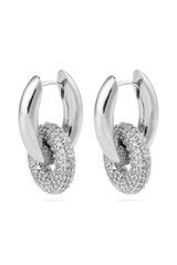 Front product shot of the Oroton Ellie Crystal Removable Charm Huggie in Silver/Crystal and Cubic Zirconia for Women . IP:1