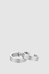 Detail product shot of the Oroton Heather Hoops in Silver and Premium brass material for Women . IP:21