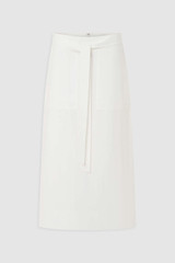 Front product shot of the Oroton Clover Poplin Skirt in White and 100% Cotton for Women