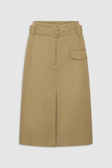 Front product shot of the Oroton Belt Detail Trouser Skirt in Camel and 100% cotton material for Women . IP:1