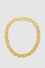 Front product shot of the Oroton James Necklace in Worn Gold and Premium brass material for Women . IP:1