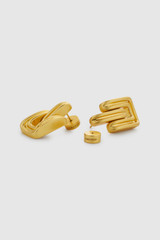 Detail product shot of the Oroton James Earrings in Worn Gold and Premium brass material for Women . IP:21