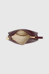Internal product shot of the Oroton Cali Shoulder Bag in CURRANT and Premium smooth leather for Women .