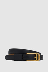 Front product shot of the Oroton Cali 19MM Belt in Black and Premium smooth leather for Women . IP:1