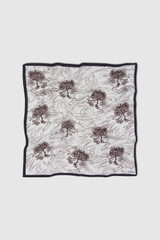 Front product shot of the Oroton SCRIBBLE TREE SILK SCARF 70X70 in Brown and 100% silk twill fabric for Women