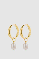 Front product shot of the Oroton Ali Large Charm Huggies in Gold and Premium brass material for Women . IP:1