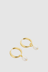 Detail product shot of the Oroton Ali Large Charm Huggies in Gold and Premium brass material for Women . IP:21