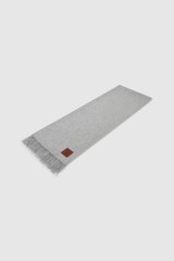 Front product shot of the Oroton WOVEN WOOL SCARF in Grey Marle and 100% wool fabric for Women