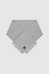 Front product shot of the Oroton WOVEN WOOL SCARF in Grey Marle and 100% wool fabric for Women