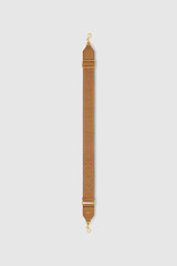 Back product shot of the Oroton Logo Bag Strap in Umber and Premium leather and webbing material for Women . IP:25