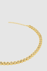 Detail product shot of the Oroton Jenna Tennis Necklace in Gold/Crystal and Premium brass material for Women . IP:21