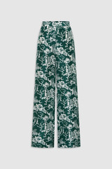Front product shot of the Oroton Garden Toile Pyjama Pant in Ivy and 100% silk for Women . IP:1