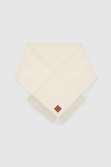 Front product shot of the Oroton WOVEN WOOL SCARF in Cream and 100% wool fabric for Women