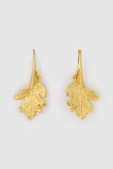 Front product shot of the Oroton OAK HOOK EARRINGS in Worn Gold and Premium brass material for Women . IP:1