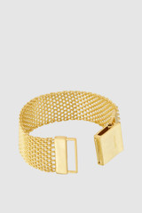 Detail product shot of the Oroton Mathilde Wide Bracelet in WORN GOLD and Premium brass material for Women . IP:21