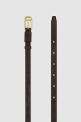 Front product shot of the Oroton CALI 19MM BELT SUEDE in DARK CHOCOLATE and  for Women . IP:14