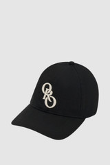 Front product shot of the Oroton Oro Logo Cap in WASHED BLACK and High-quality 100% cotton material for Women . IP:1