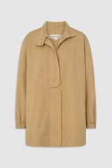 Front product shot of the Oroton Arlo Washed Parka in Cashew and 100% cotton fabric for Women . IP:1
