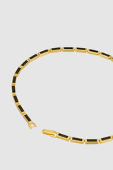 Detail product shot of the Oroton Eden Necklace in Black/Worn Gold and Premium brass material for Women . IP:22