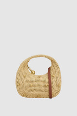 Front product shot of the Oroton Clara Straw Mini Bag in Natural and Woven straw material for Women . IP:1