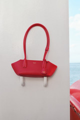 Detail product shot of the Oroton Breeze Baguette in Market Red and Premium smooth leather for Women . IP:21