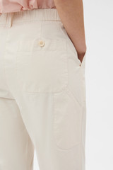Profile view of model wearing the Oroton Arlo Carpenter Chino in Calico and 100% cotton fabric for Women . IP:4